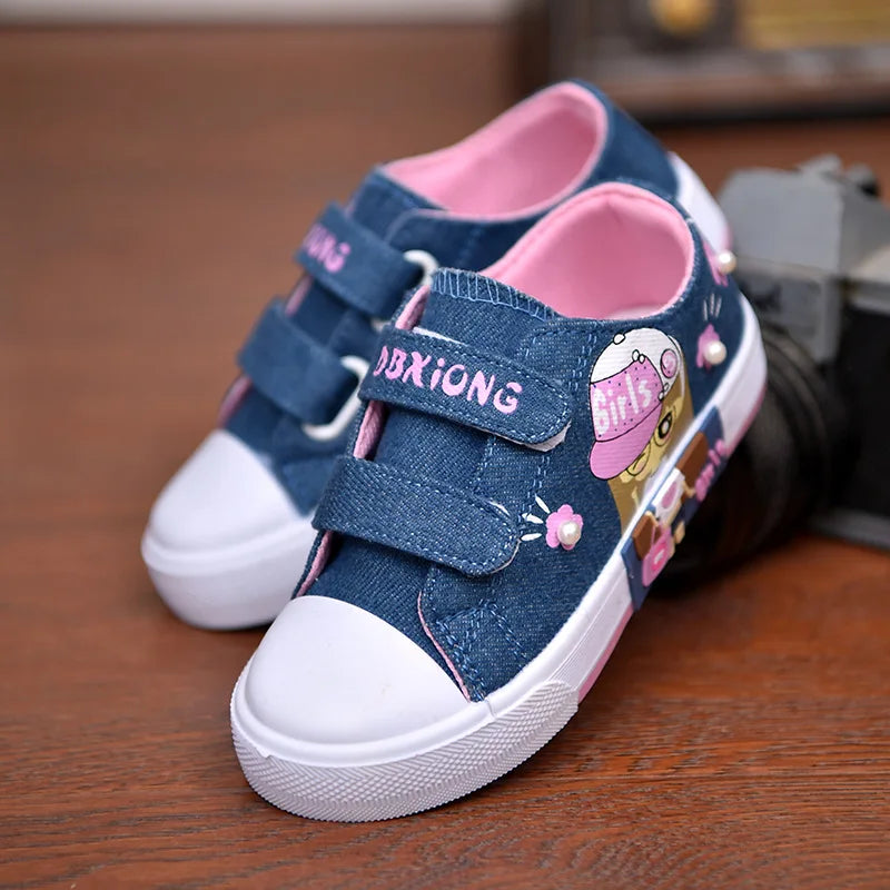 Children's Canvas Shoes eathable Toddler Flat Sneakers 21-38 Size
