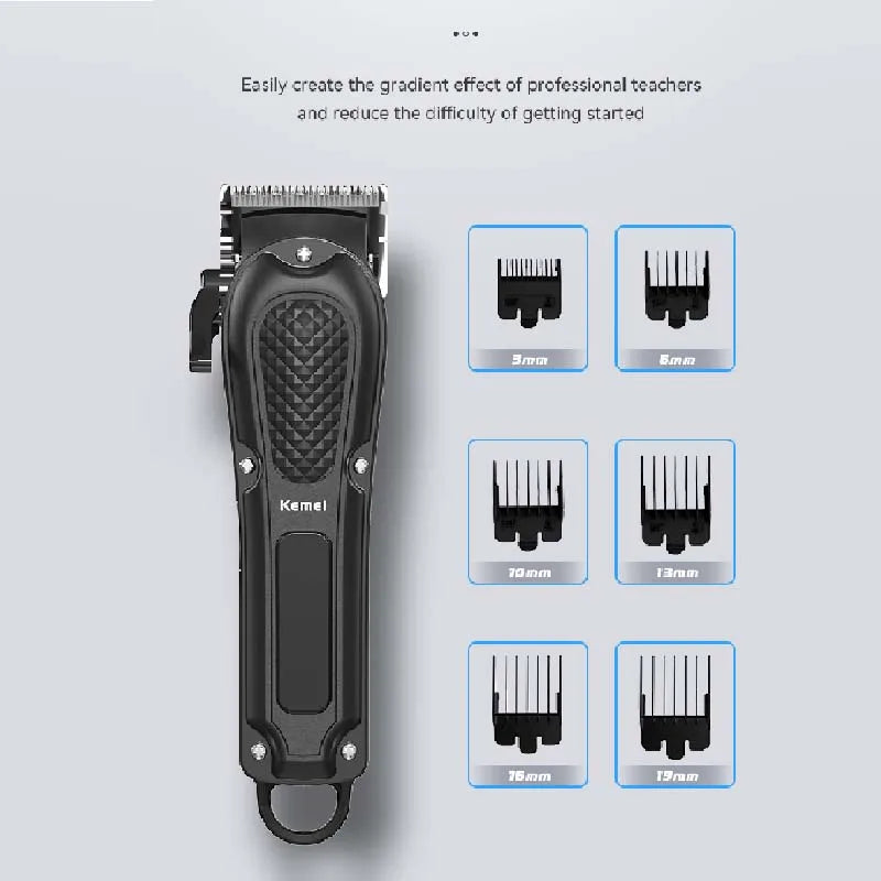 Kemei adjustable hair clipper for men cutting machine USB rechargeable