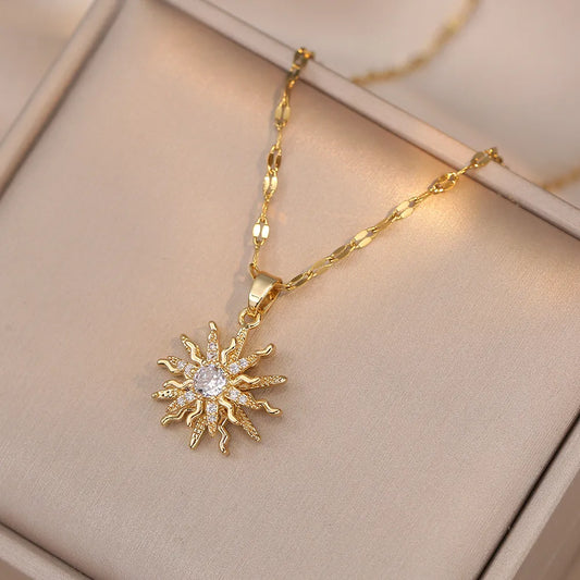 Rotating Flower Pendant Stainless Steel