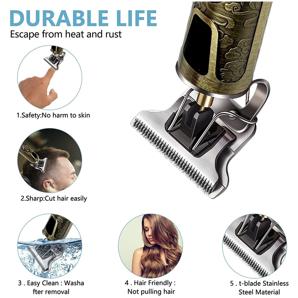 T9 LCD Electric Hairder Hair Precision Trimmer for Men