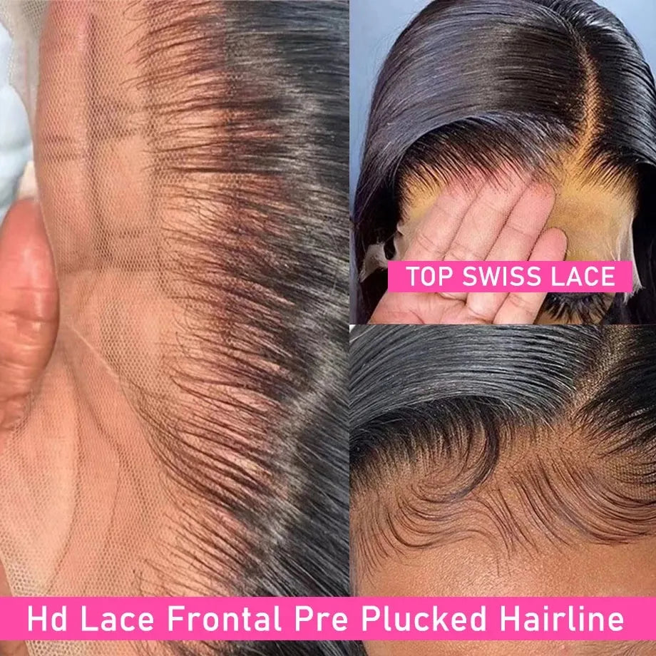 360 Lace Frontal Wig Brazilian Bone Straight 13x4 Transparent Lace