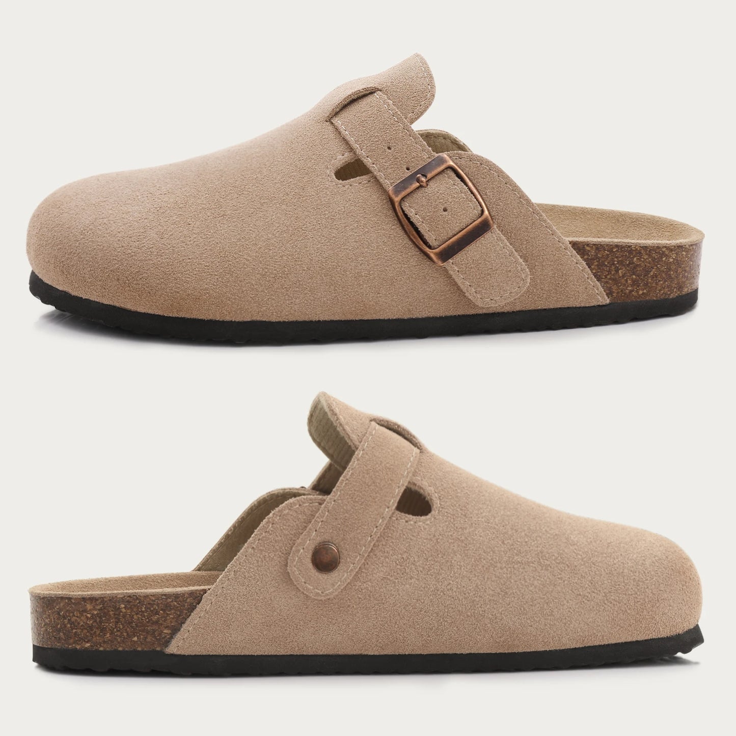 Comwarm Cork Footbed Clogs For Women Men