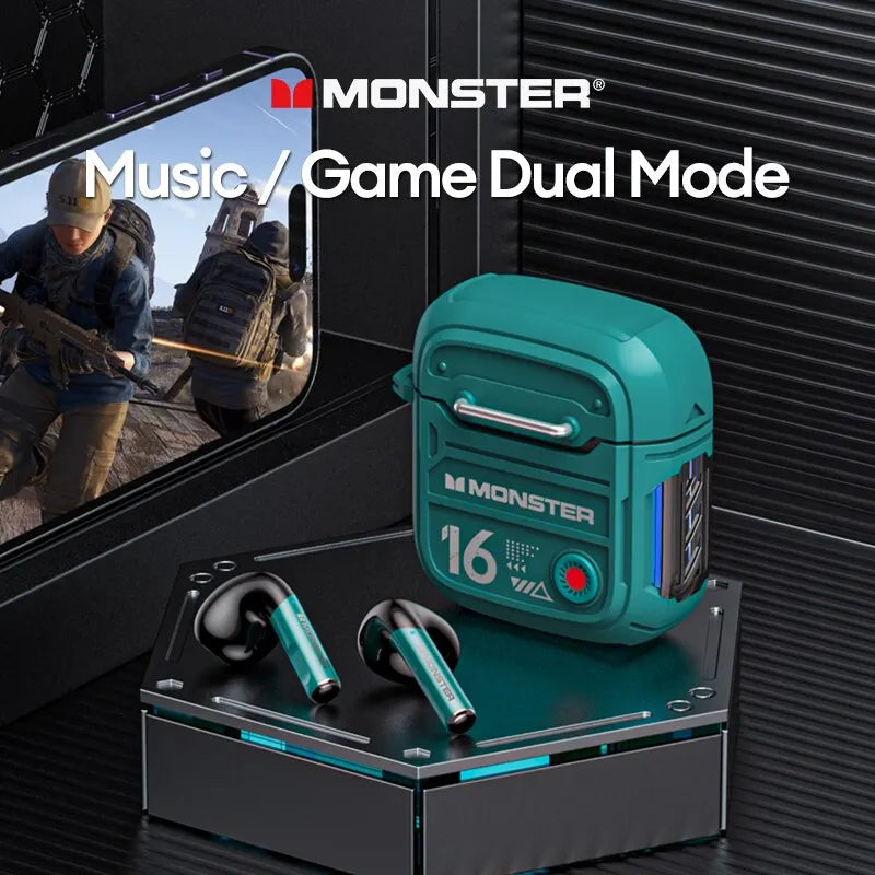 Monster XKT16 Wireless Earphones Bluetooth 5.3 Gaming
