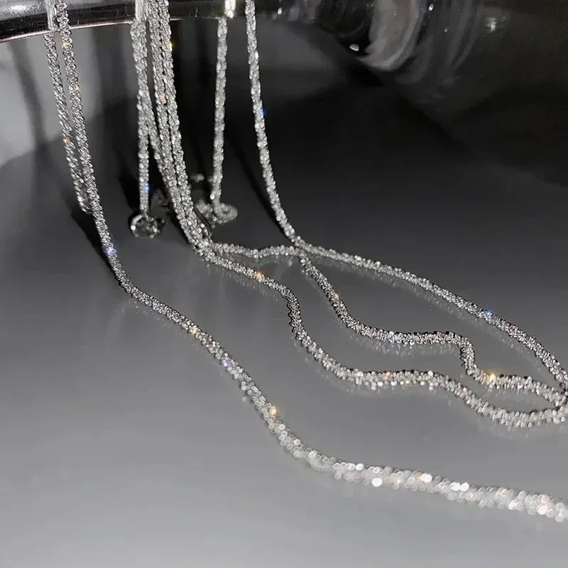 Sparkling Silver Color Clavicle Chain Choker Neck Wedding Party