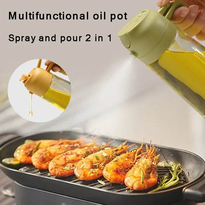 Glass Oil Spray Bottle Multifunctional Kitchen Dual-use Oil Bottle