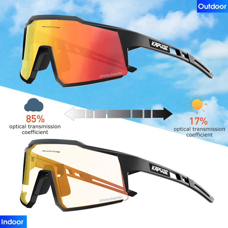 KAPVOE Red Photochromic Glasses UV400 Outdoor