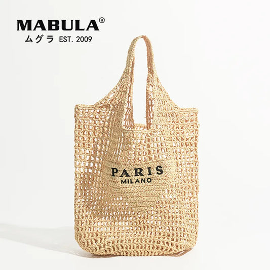 MABULA Luxury Design Women Plaited Raffia