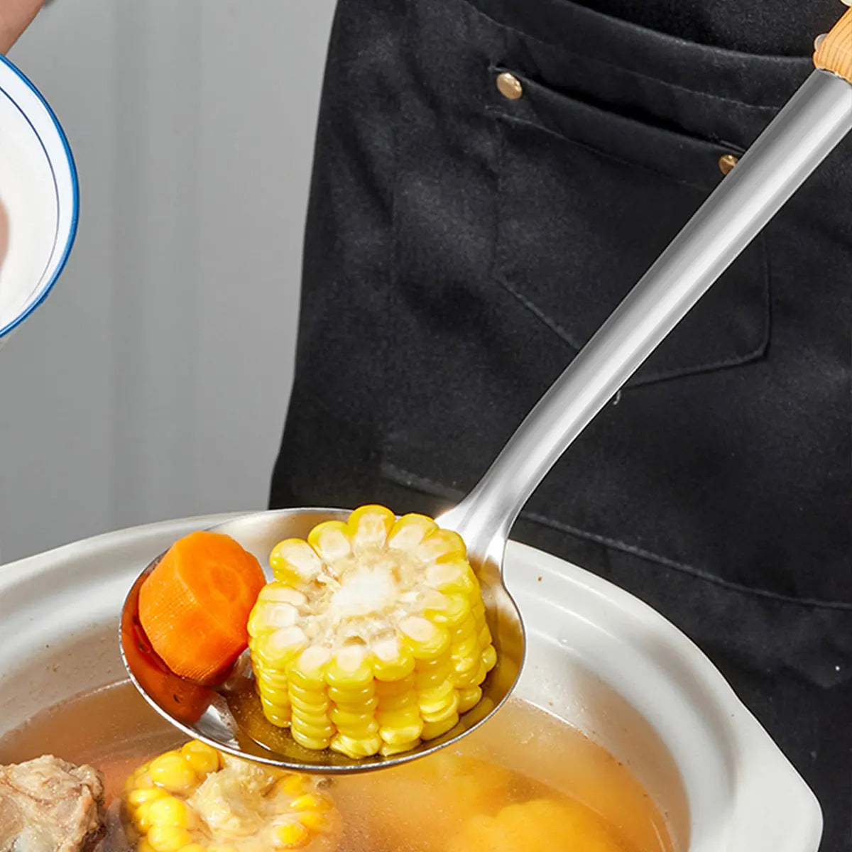 WORTHBUY Stainless Steel Turners Soup Ladles Cooking Tools Spatula Colander With Plastic Handle Home Kitchen Utensils Set