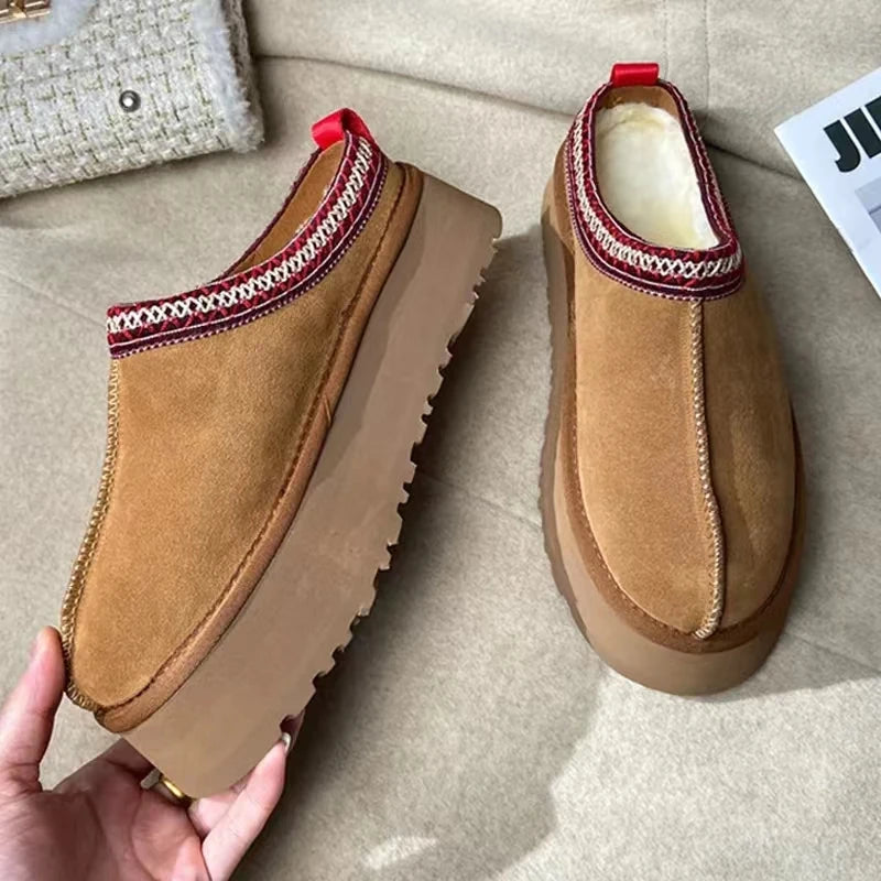 New Winter Retro Women Snow Warm Suede Ledy