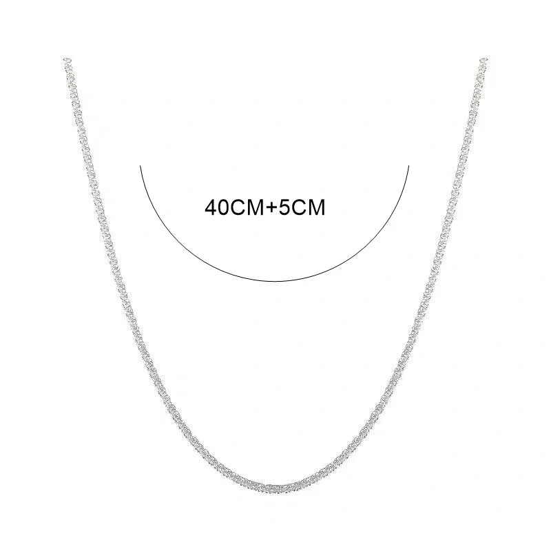 2022 Popular Silver Colour Sparkling Clavicle Chain