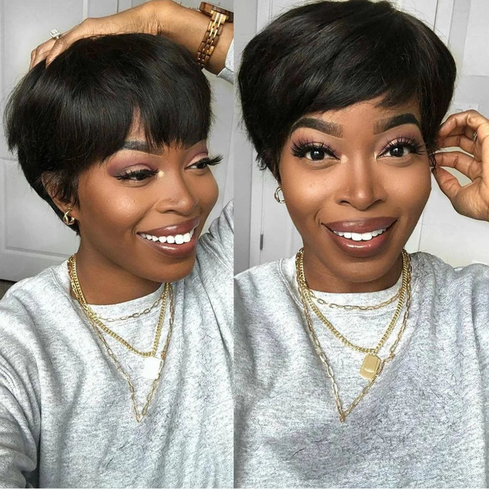 Short Human Hair Wigs Pixie Cut