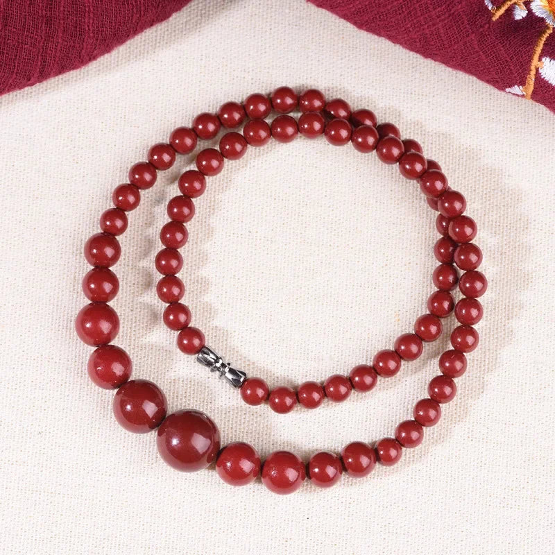 Purple Gold Sand New Year Red Rope Clavicle Chain Fairy High Sense Ornament to Give Mom Cinnabar Necklace Rough Stone