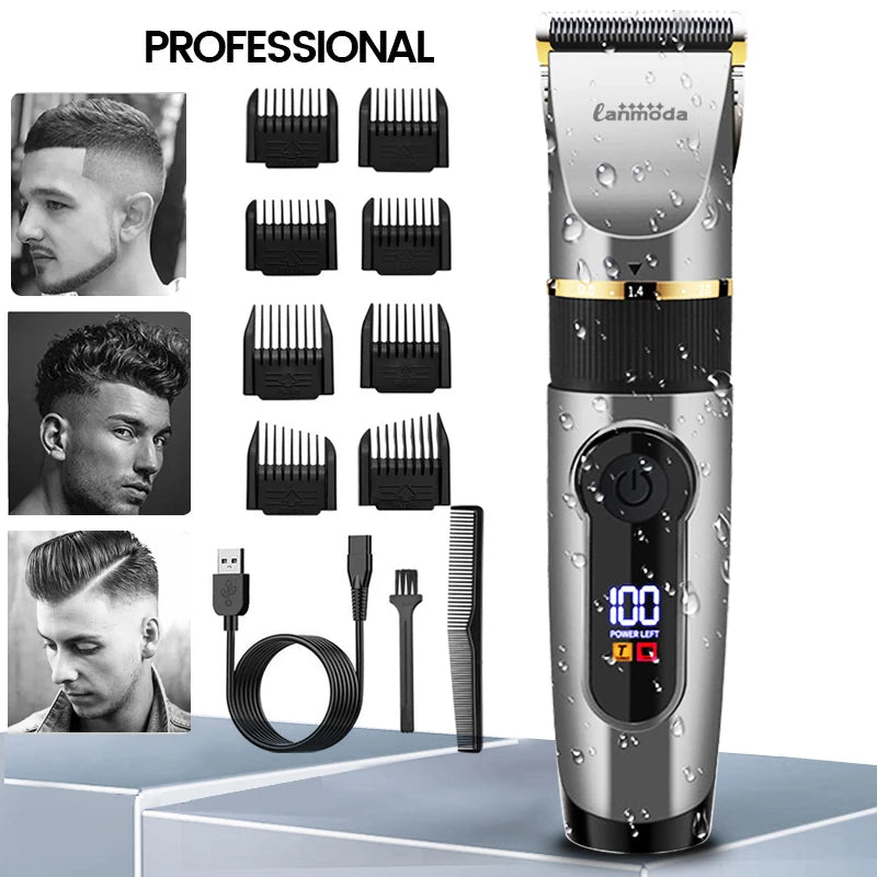 Professional Hair Clipper Rechargeable Electric Trimmer Fen