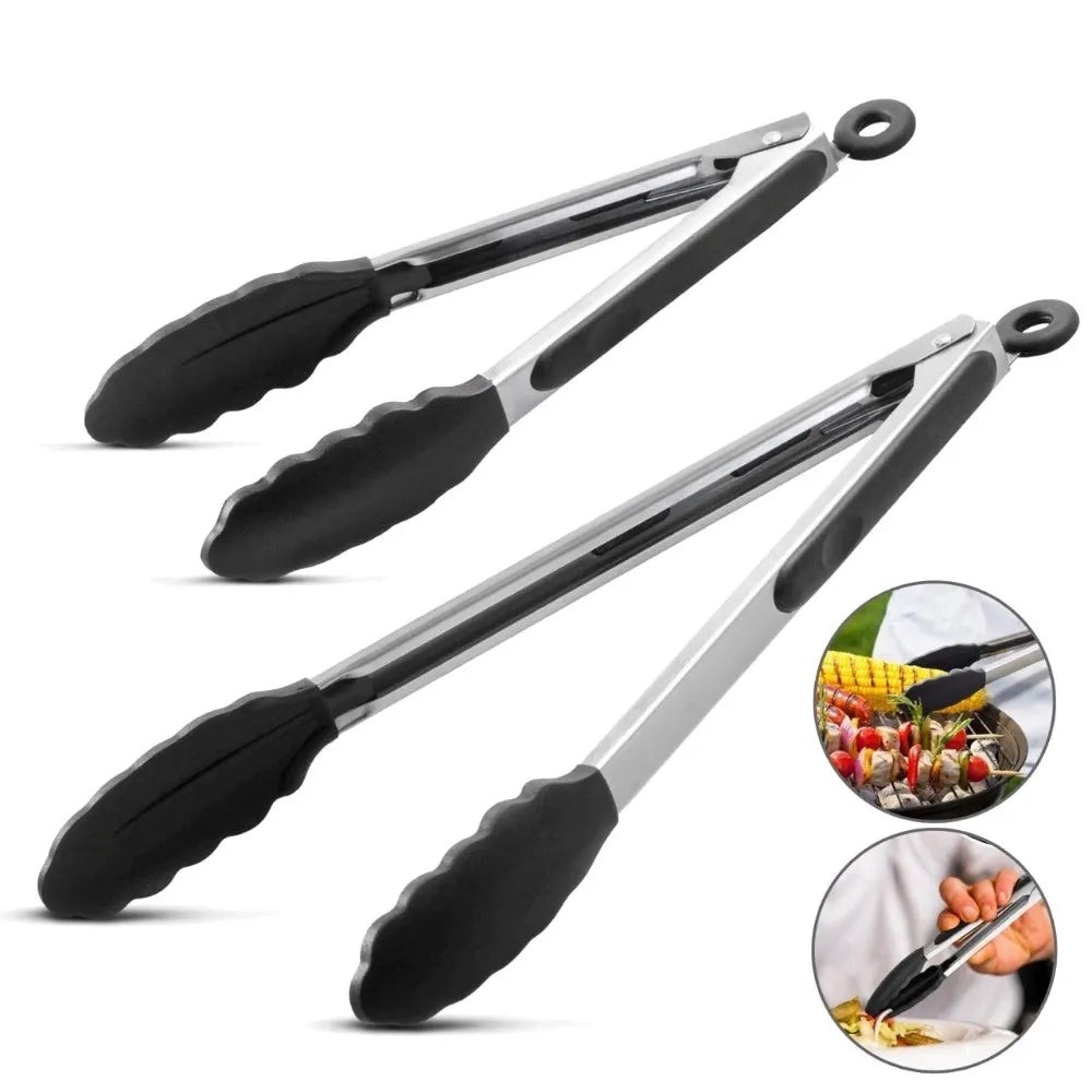 LMETJMA Premium Kitchen Tongs Cooking Grille