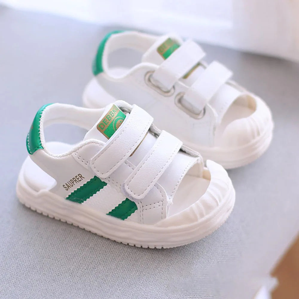 PU Leather Summer Sandals For Children 2024 Trend Fashion Boys Girls Beach Shoes Anti-slippery Soft-soled Toddler Shoes Footwear