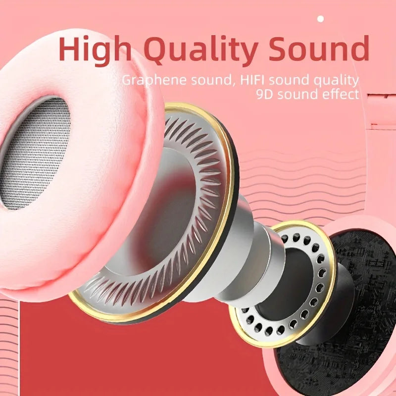 Cute Cat Ear Bluetooth Compatible Headset