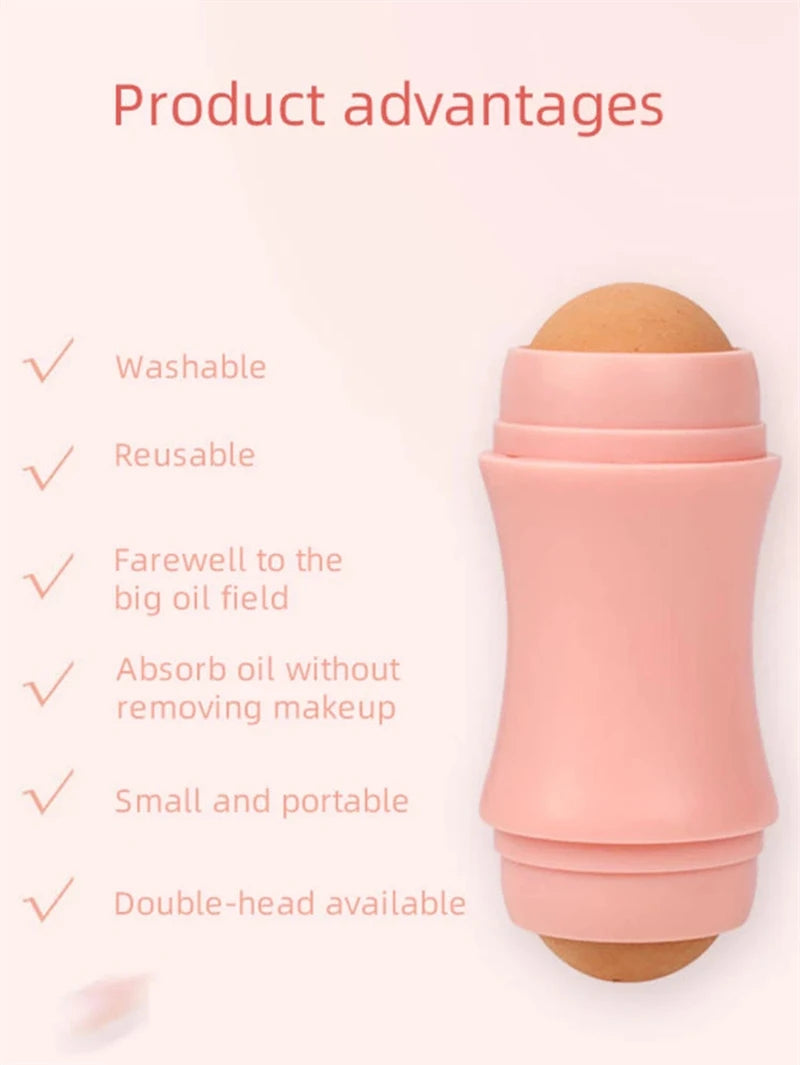 Face Oil Absorbing Roller 2 Balls Skin Care Tool Volcanic Stone