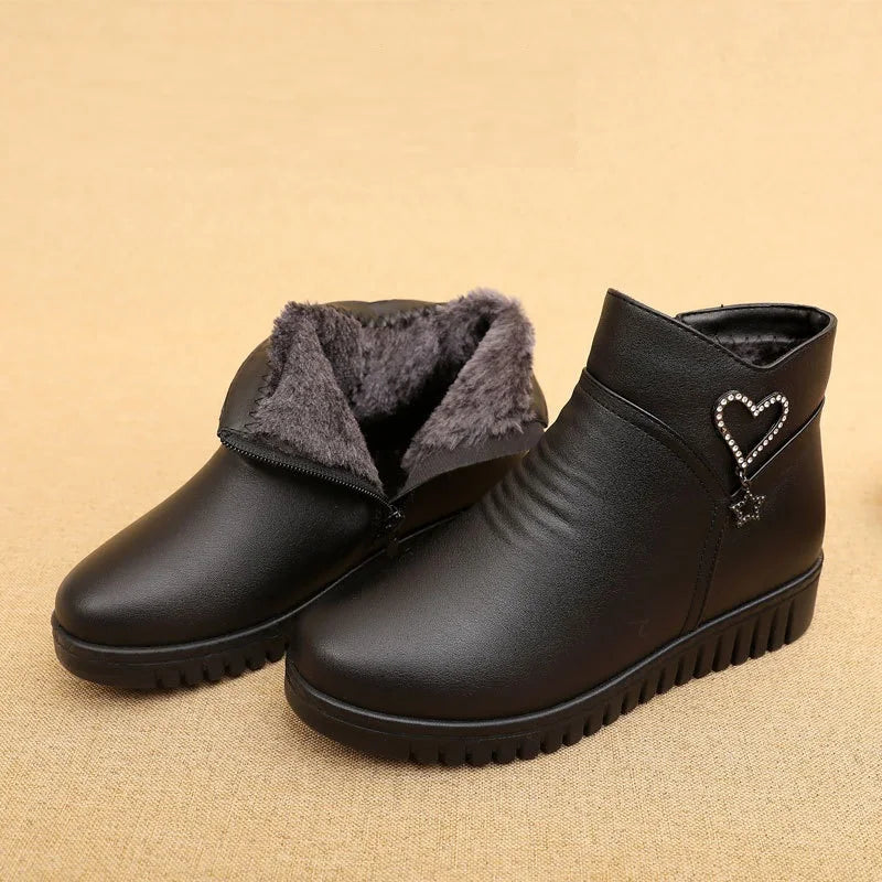 Fashion Winter Women Genuine Leather