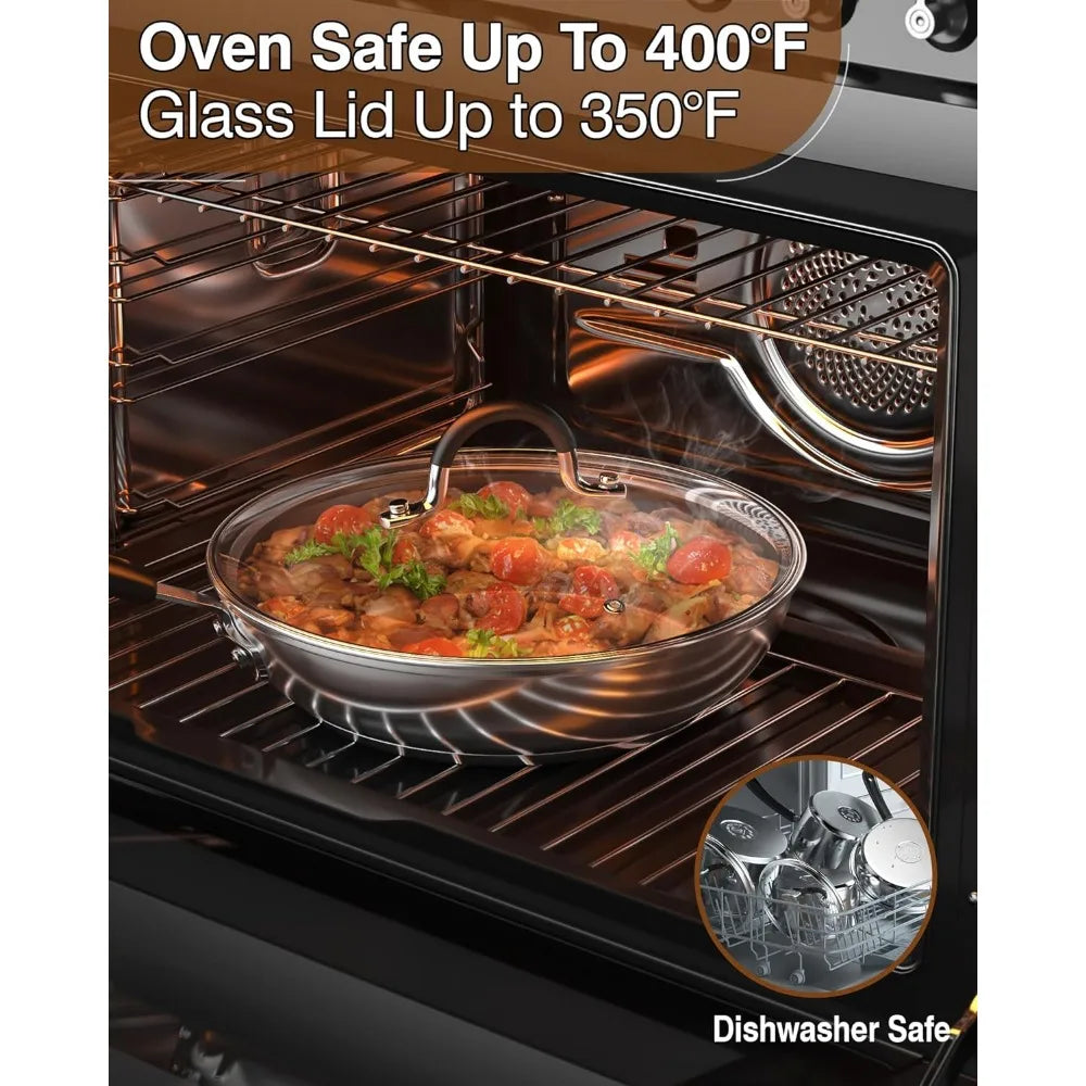 Cook N Home Stainless Steel Cookware Sets 10-Piece,