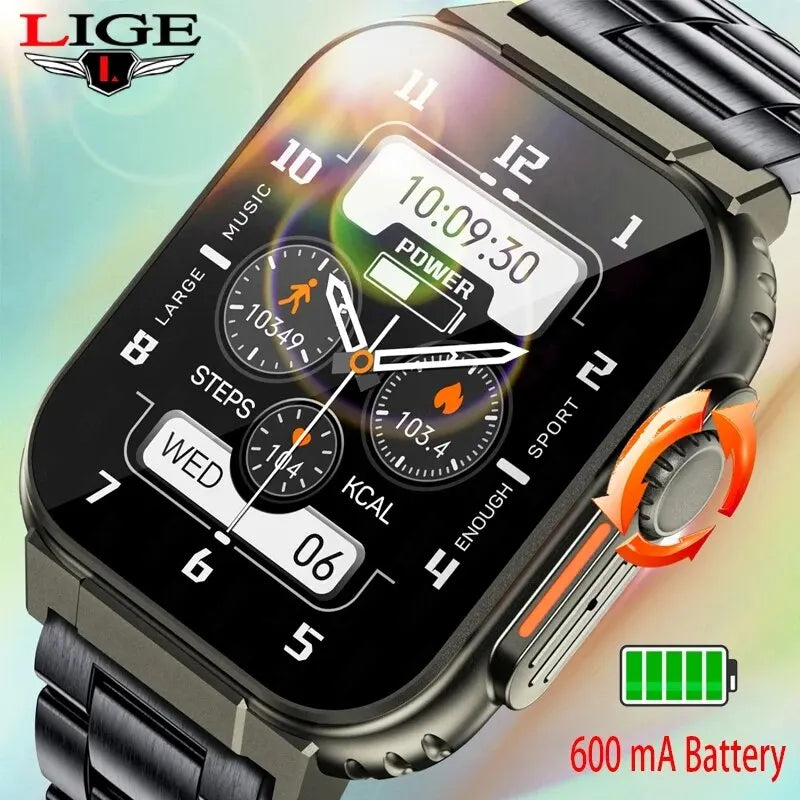 LIGE Bluetooth Call Men Waterproof Local Music