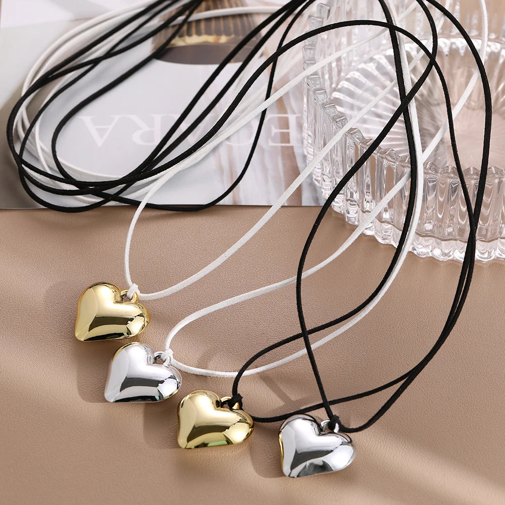 Diy Jewelry Goth Black Velvet Big Heart Pend
