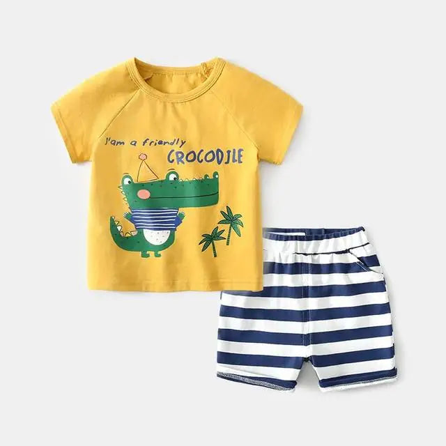 Brand Cotton Baby Sets Leisure Sports Boy T-shirt + Shorts Sets Toddler Clothing Baby Boy Clothes