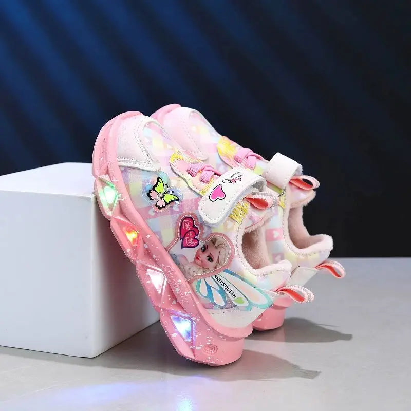 Disney LED Casual Sneakers Lighted Non-slip Pink