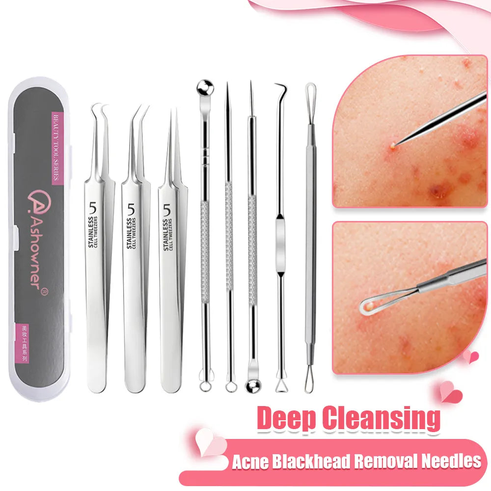 5/8PCS Acne Blackhead Removal Needles Cleansing Tool Beauty