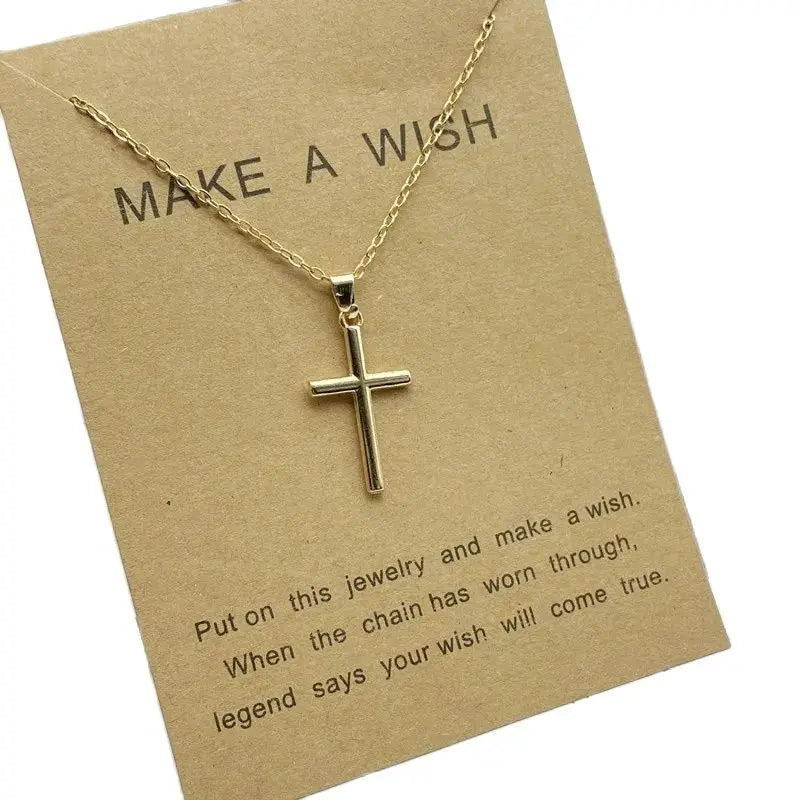 New Trendy Alloy Crystal Cross Chain