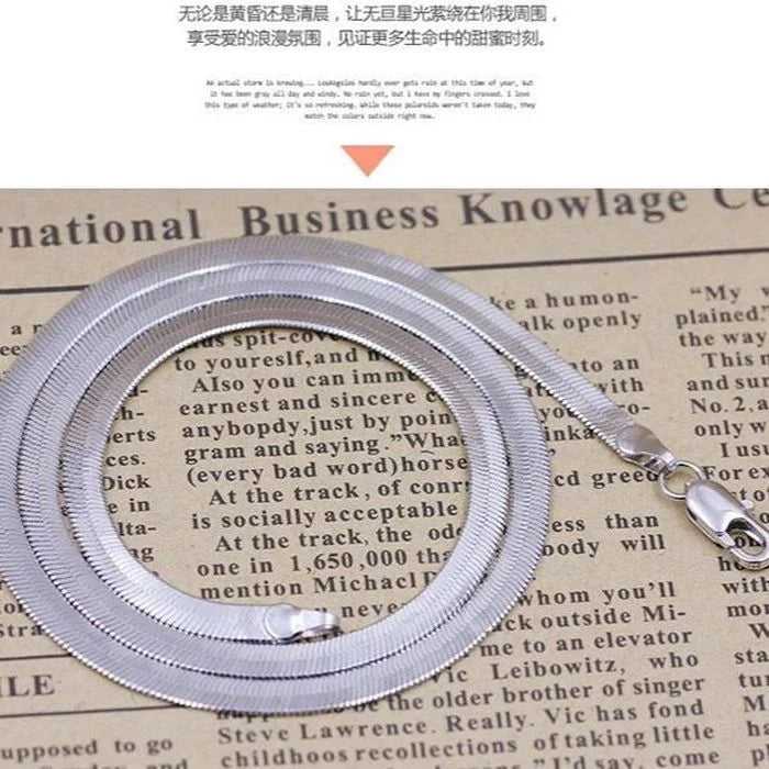 925 Sterling Silver fine 4MM Blade Chain