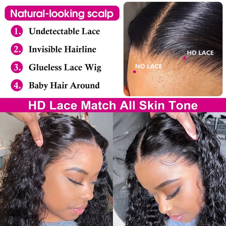 Deep Wave Frontal Wig 13x4 13x6 Hd Tran28 30 Inch Curly