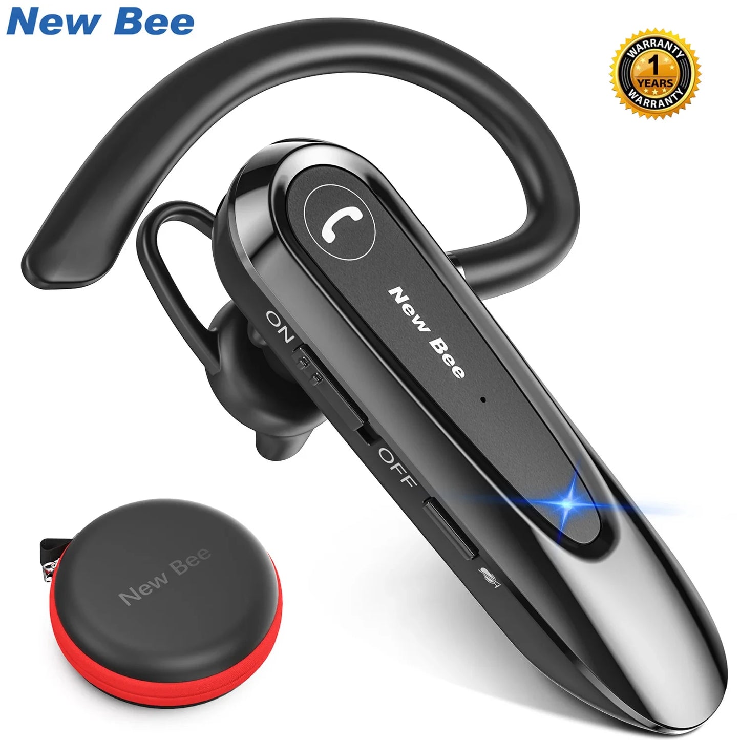 New Bee B45 Bluetooth 5.0 Headset Wireless Earphone Earpiece