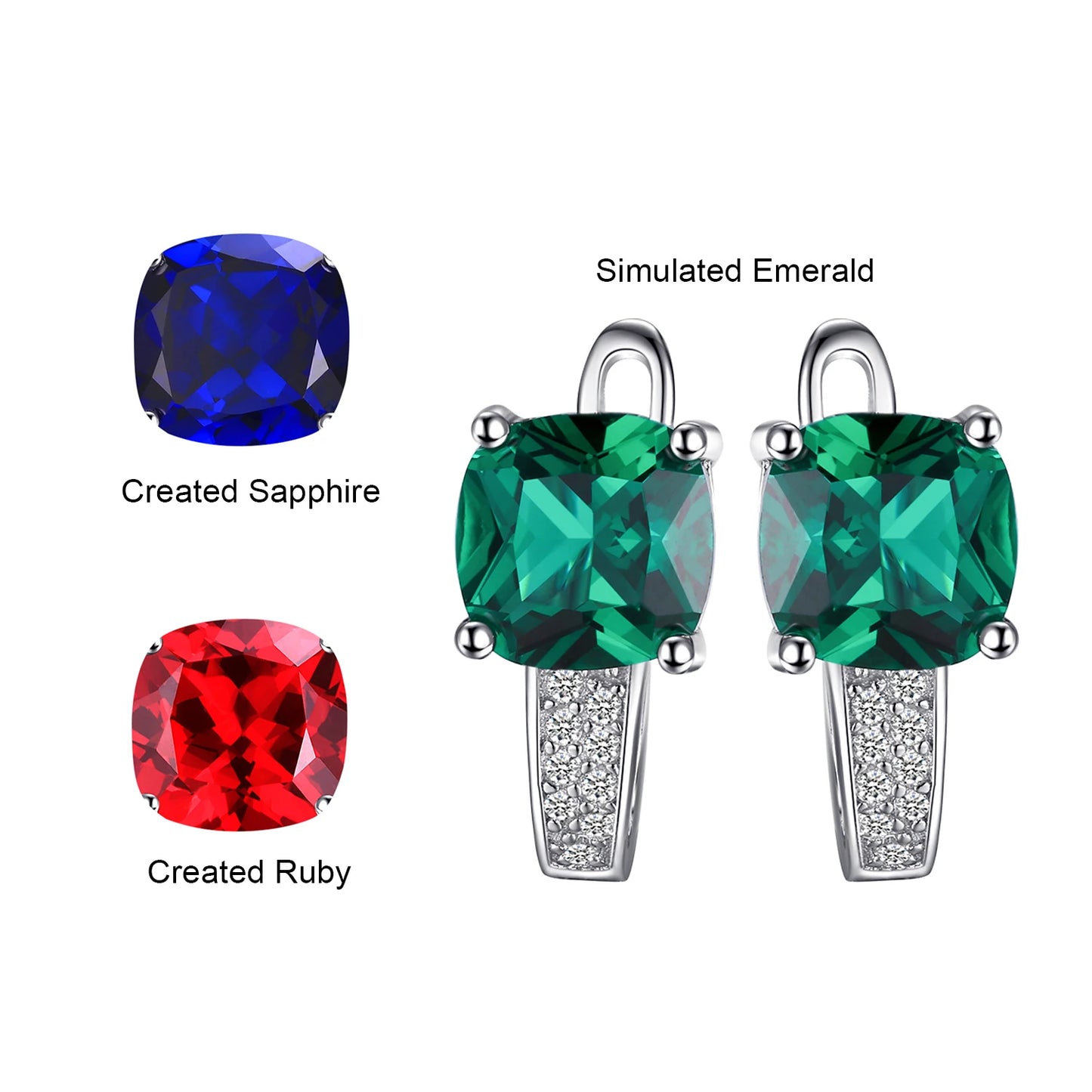 JewelryPalace Simulated Green Emerald Crrings for Women