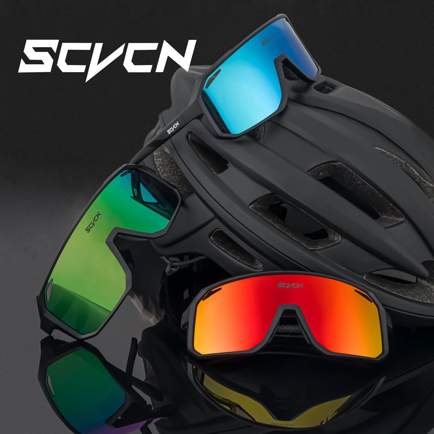 SCVCN Cycling Glasses Bike Sunglasses Men UV400 Eyes Bicycle