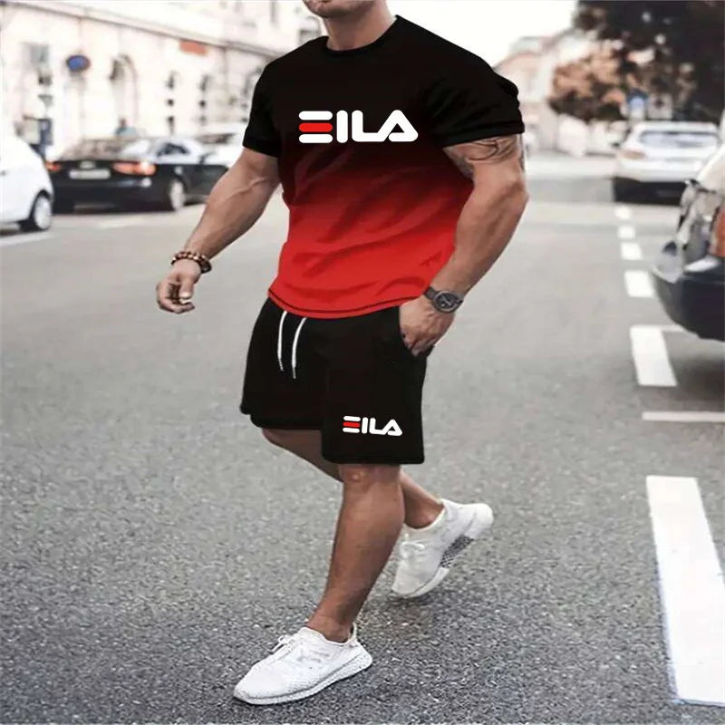Summer luxury brand gradient shortool short slee