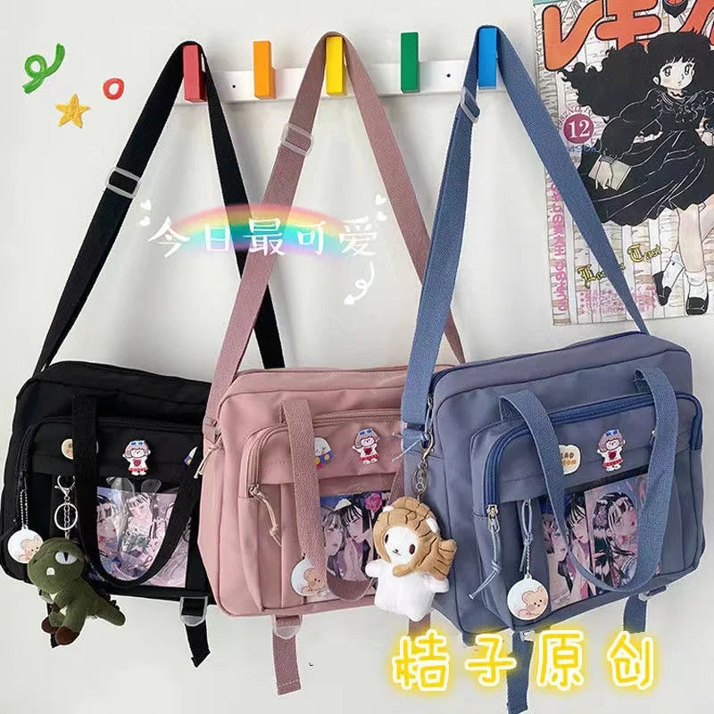 Japanese High School Girls Crossbody Bags Nylon Book Bag