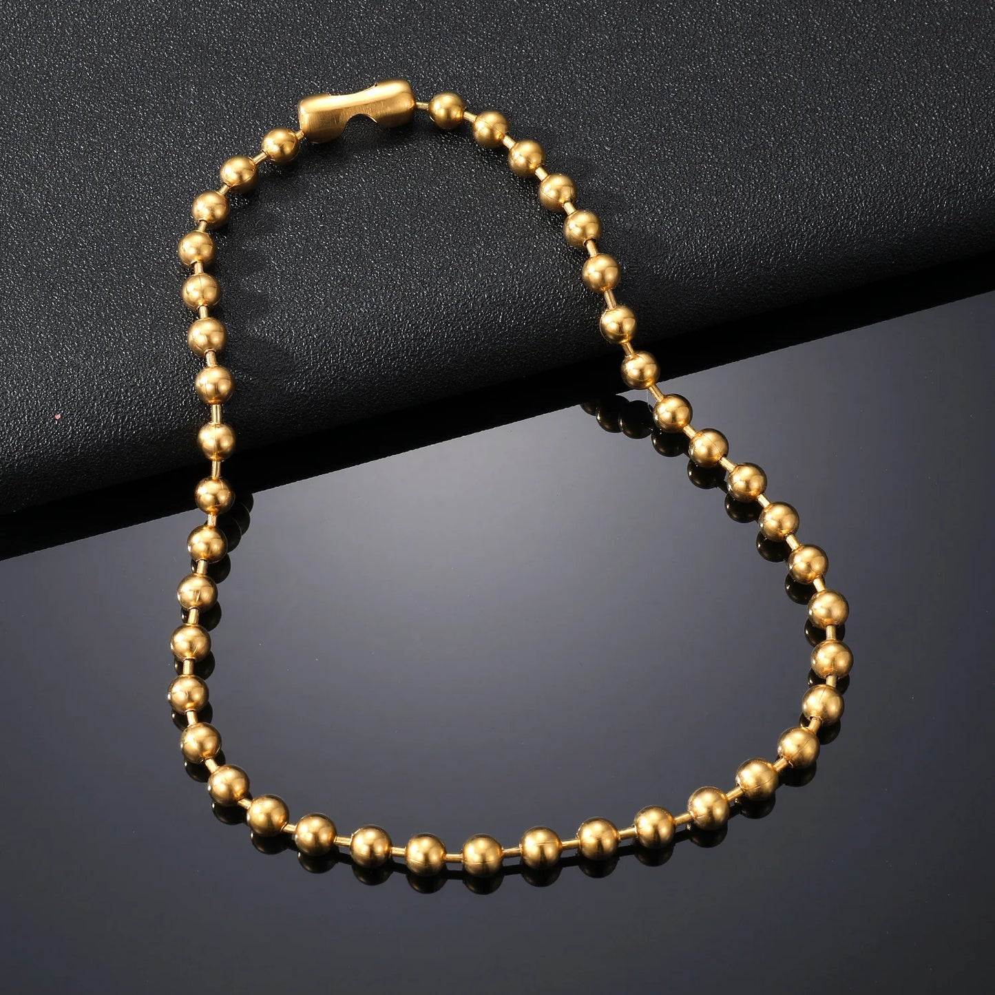 3/6/8mm Stainless Steel Ball Bead Neck Chain Choker For Jewelry