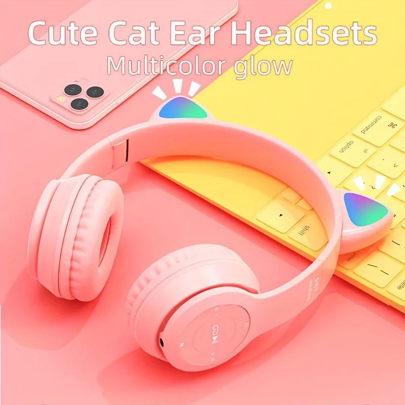 Cute Cat Ear Bluetooth Compatible Headset