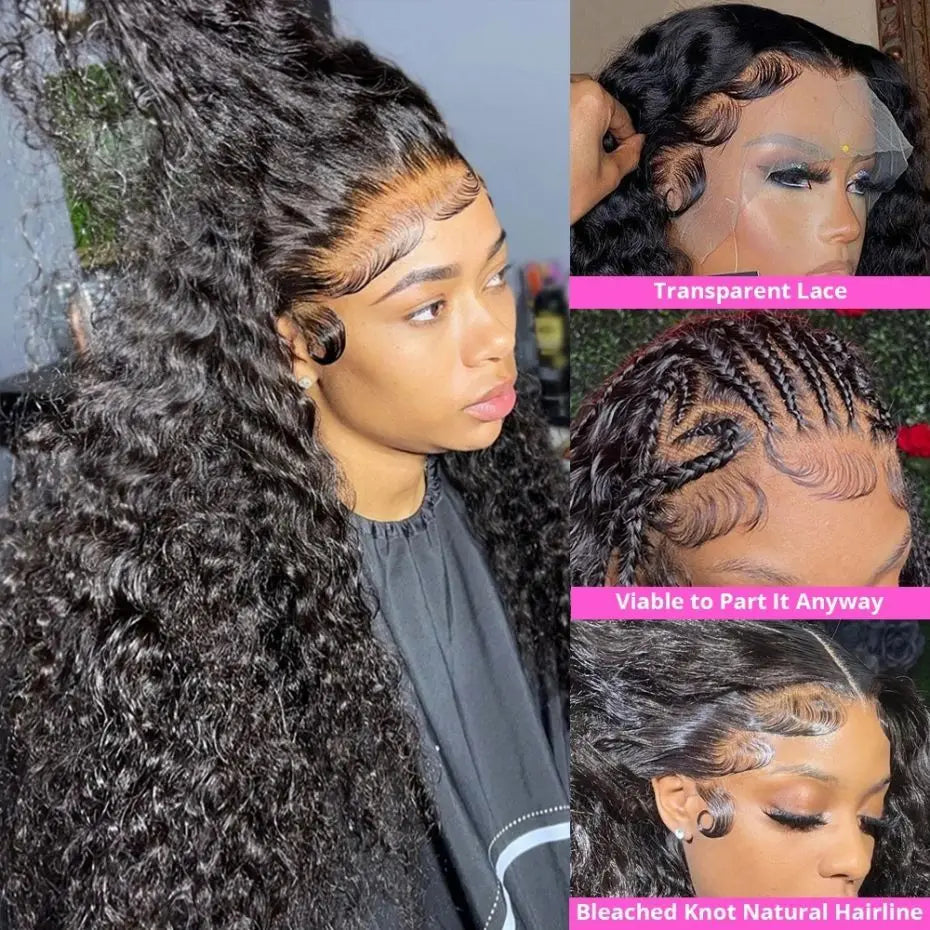 30Inch Deep Wave 4x4 Lace Wig Remy Deep Curly Front Wig