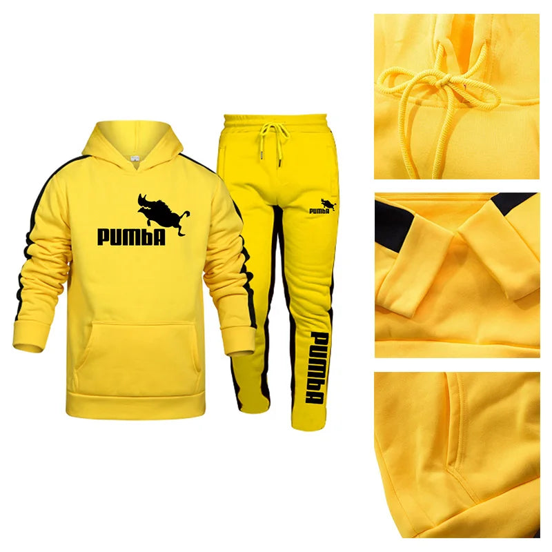 Mens Tracksuit Hooded Casual Sports Hoodie Set 2023 Hot Sale