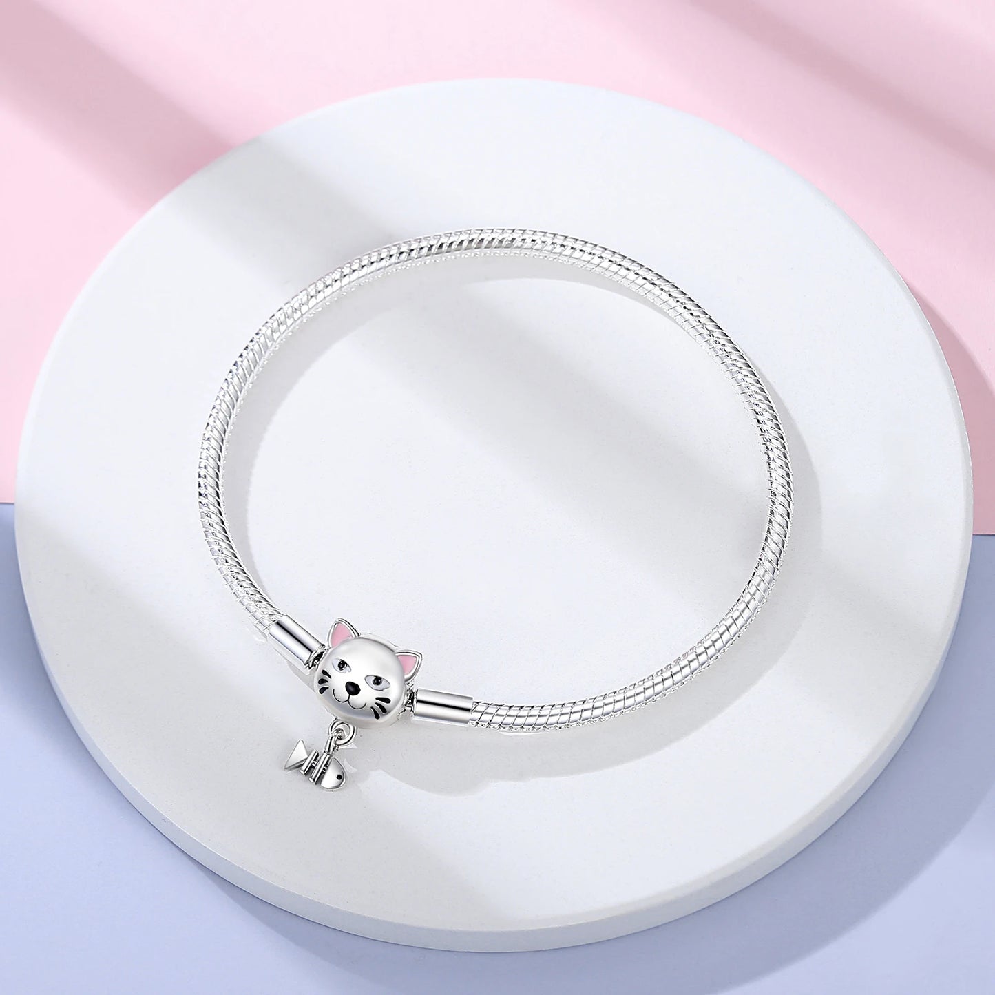 Volayer 925 Sterling Silver Bracelets Pavé Heart Shell Feathers Dreamcatcher Crown Clasp Snake Chain Bracelets Love Wing Bangles