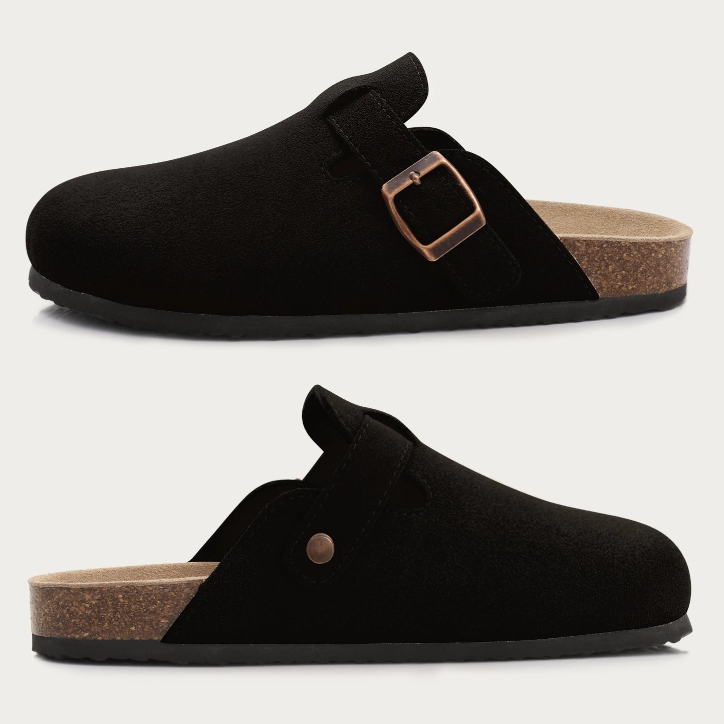 Comwarm Cork Footbed Clogs For Women Men