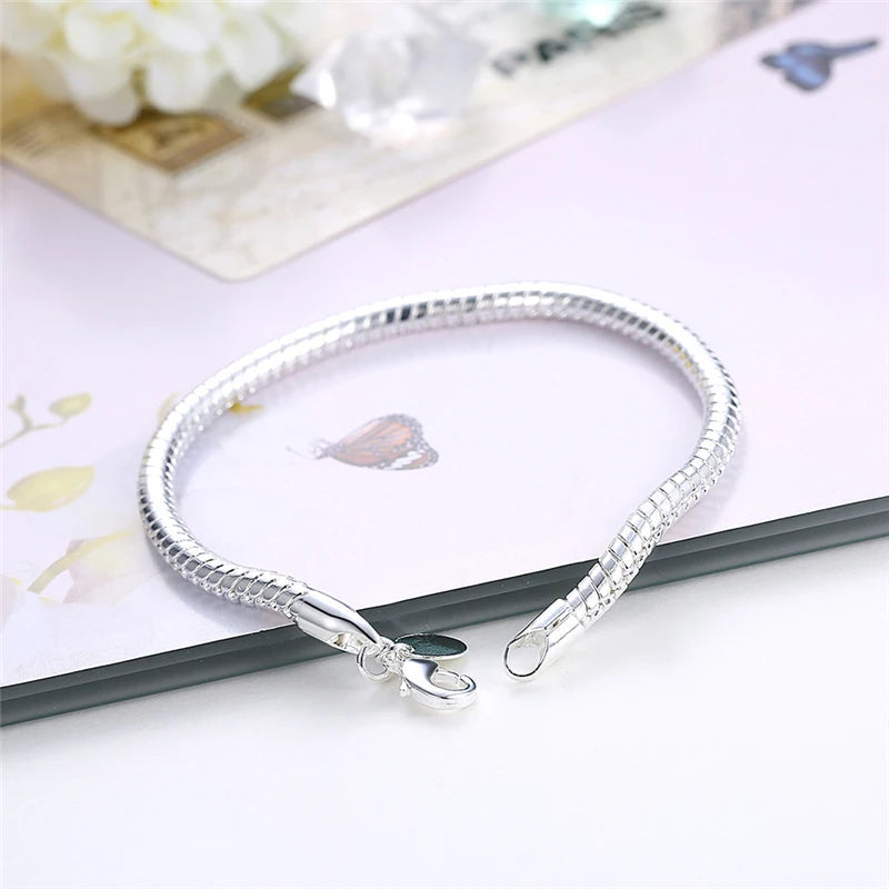 Suyixian 925 Sterling Silver 3mm Snake