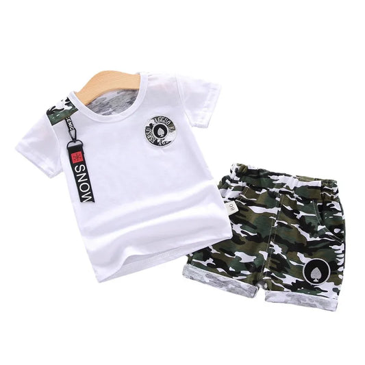 New Summer Baby Girl Clothes Suit Kids Bodler Casual Costume Infant