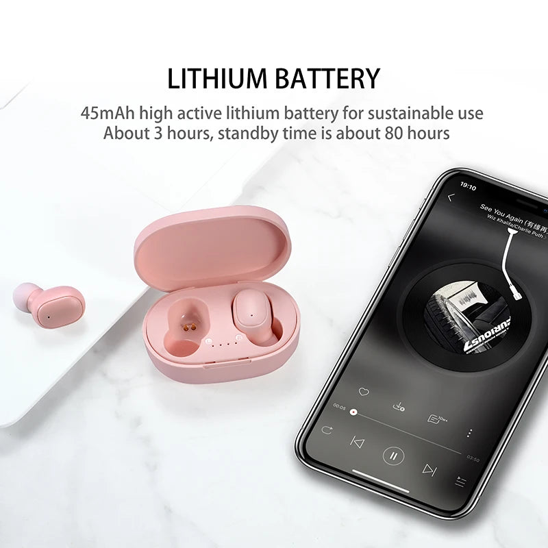 A6S TWS Wireless Bluetoot ancelling Earplug Mini Headphones Hands-free