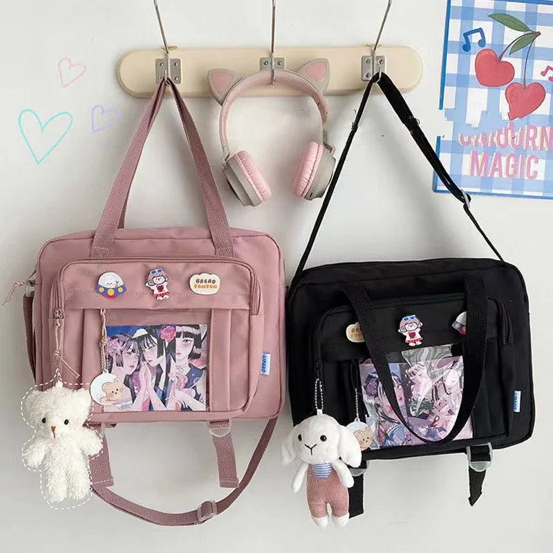 Japanese High School Girls Crossbody Bags Nylon Book Bag
