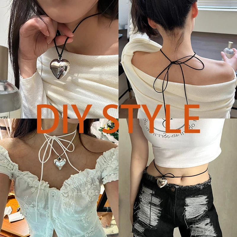 Diy Jewelry Goth Black Velvet Big Heart Pend