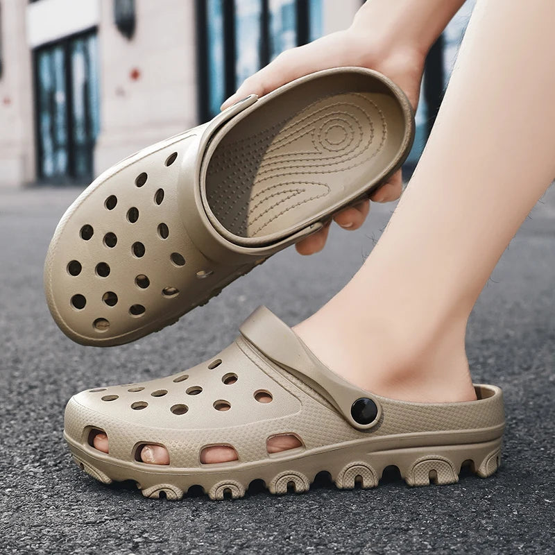 Large Size Men's Slippers with Holes Men's Home