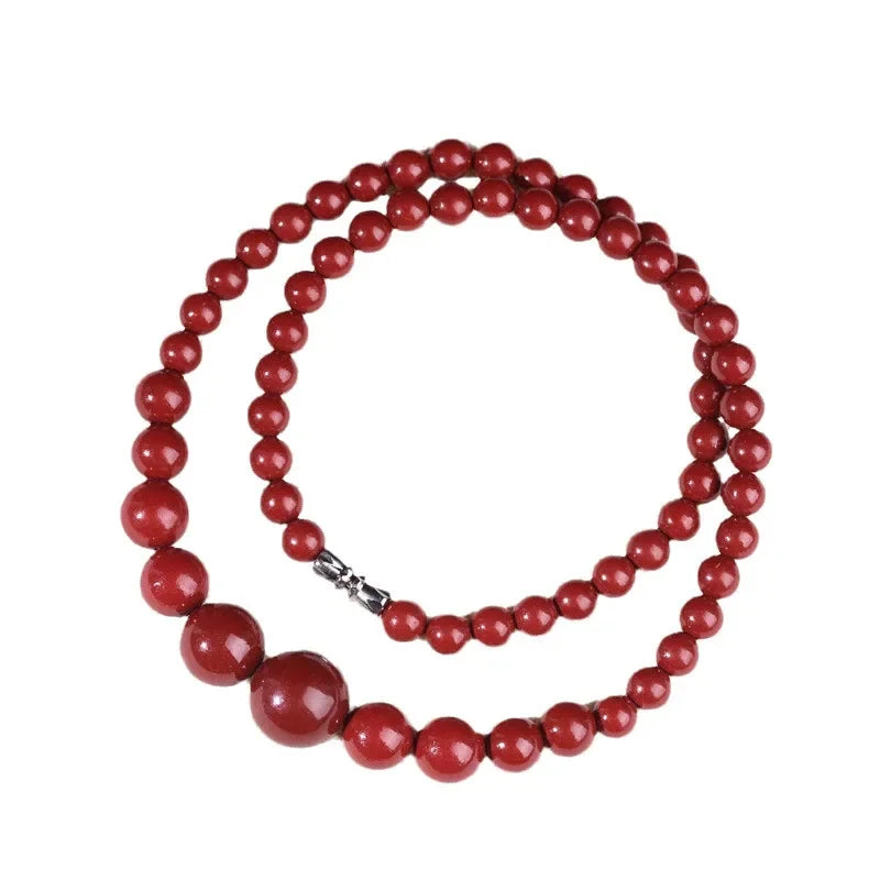 Purple Gold Sand New Year Red Rope Clavicle Chain Fairy High Sense Ornament to Give Mom Cinnabar Necklace Rough Stone