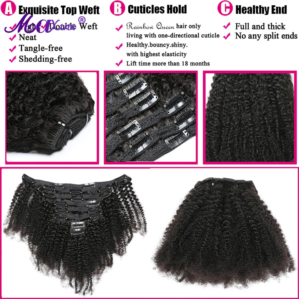 Maxine 4A 4B Hair Kinky Curly Clip In Hair Curly